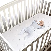 Vista 9 de Cubrecolchón para cuna y niños pequeños y funda de colchón impermeable para cuna, funda acolchada para colchón de cuna, sábanas ajustables para cuna