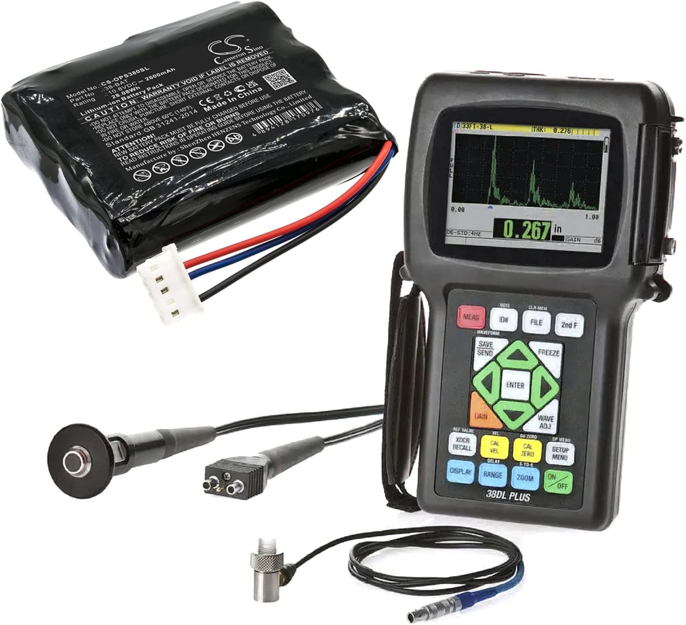 Cameron Sino Battery for Olympus 38DL Plus Ultrasonic Thickness PN:Olympus 38-BAT 2600mAh / 28.08Wh