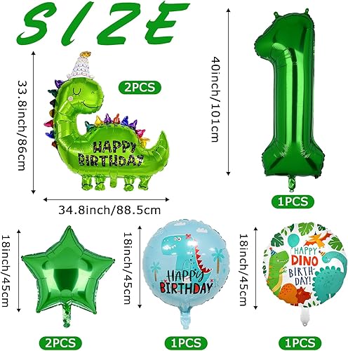 Miniatura 9 de 7 globos de dinosaurio, cumpleaños de dinosaurio, globos de aluminio de Mylar para fiesta, suministros de fiesta de dinosaurio, decoraciones de