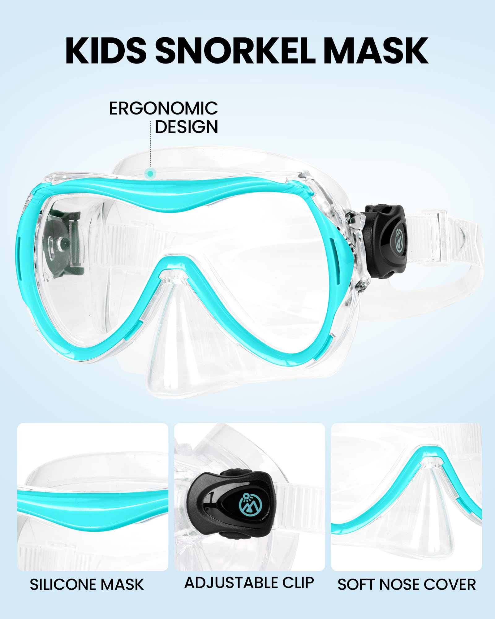 4 Cinturini Maschera Subacquea In Silicone - Regolabili Per Immersioni E Snorkeling, Nero/Trasparente - Foto 8