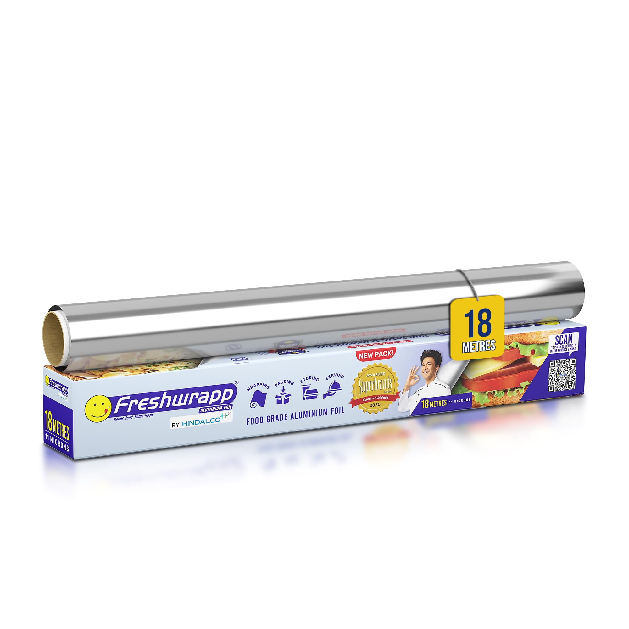 Hindalco Aluminium Foil Paper/foil paper for Kitchen/Eco-Friendly Freshwrapp Aluminium Foil Food wrap/Bacteria Resistant/Disposable/Food Parcel 18 Meter_Silver- Combo Pack of 1-image-22
