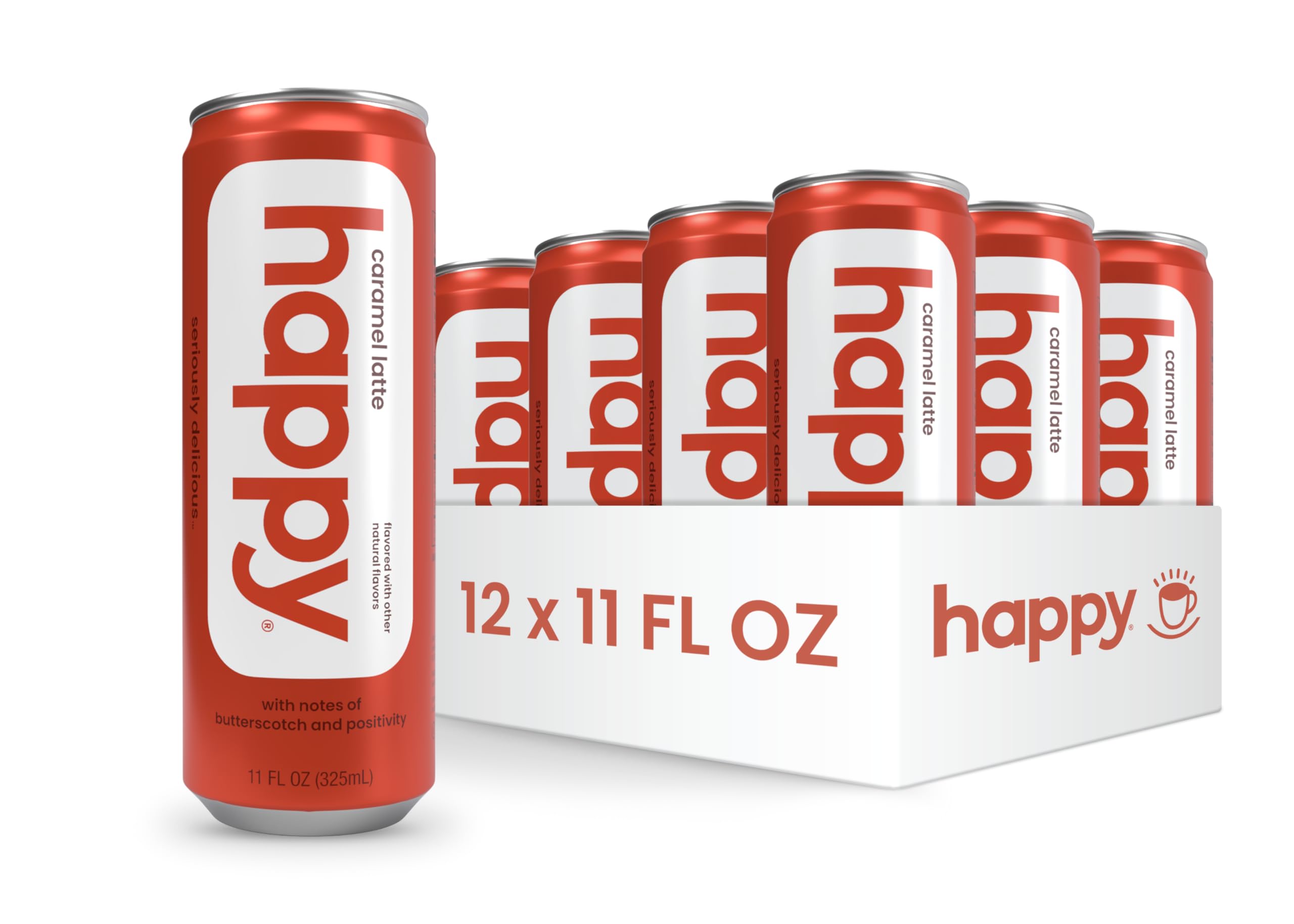 Amazon.com: happy coffee canned caramel latte, 11 oz. cans, 12