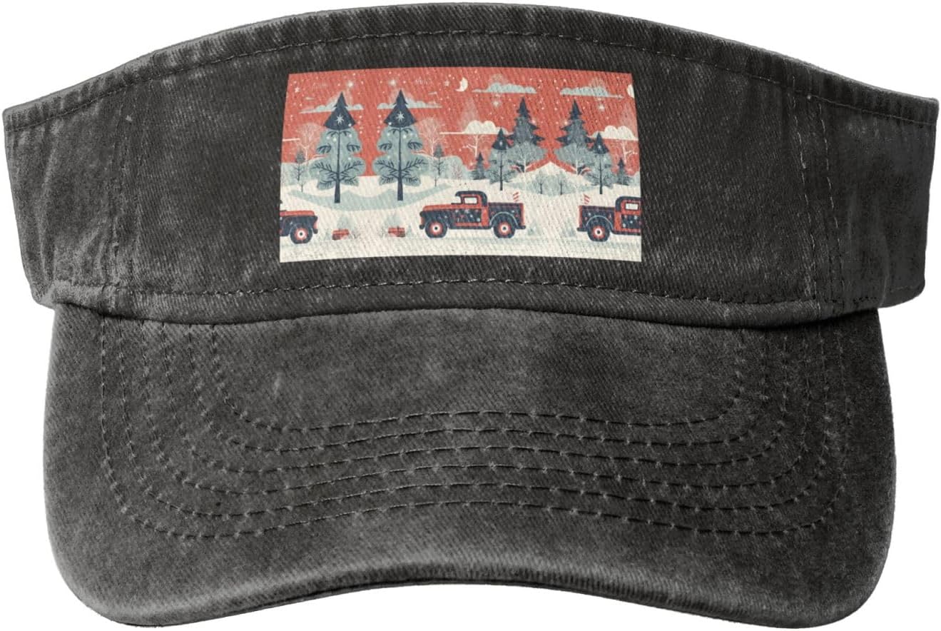 Sun Visor Hat Adjustable Empty Top Baseball Cap Red Truck Snow Sun Hats for Women Men Sunscreen Visor Caps Summer Beach Sports Hats