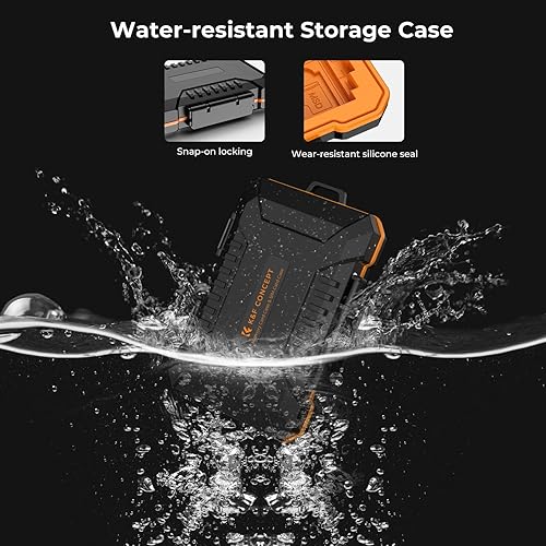 Miniatura 3 de K&F Concept Funda para tarjetas de memoria con 25 ranuras, funda de transporte antigolpes para 4 tarjetas SD, 4 tarjetas CF o 4XQD, 4 tarjetas
