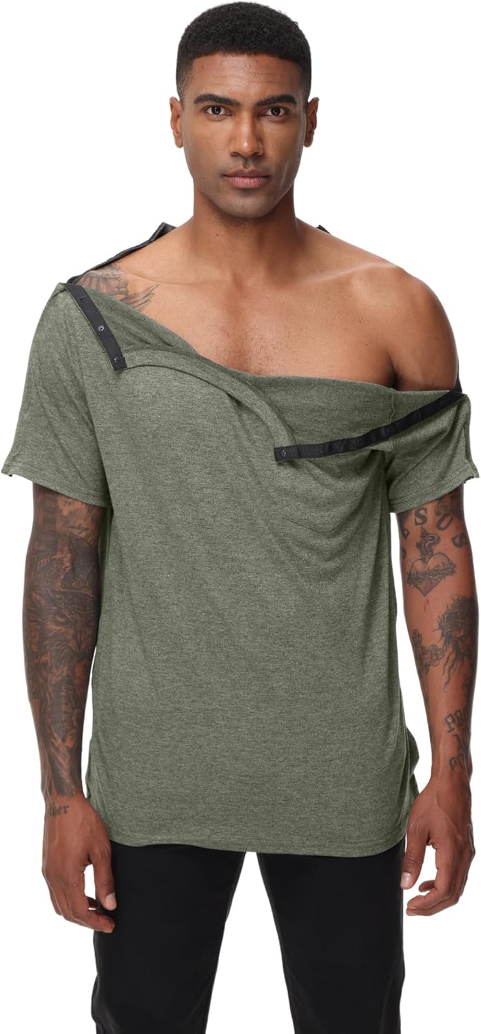 Unisex Post Shoulder Surgery Shirts After Rotator Cuff Surgery Shirt Snap Tearaway Shirts Chemo Port Adaptive Clothing - Image 3