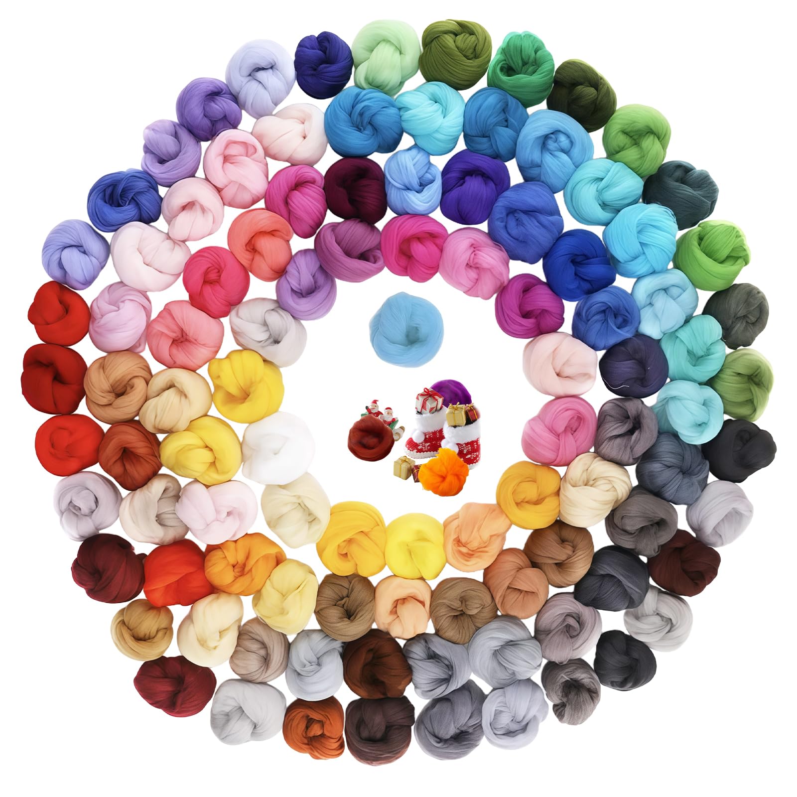 Filzwolle 100 Farben Set: 300g Märchenwolle mit Naturfasern für Nassfilzen & Trockenfilzen, Premium Filzwolle Set zum Filz Basteln für Handwerksliebhaber DIY Handwerk (zufällige Farbe)
