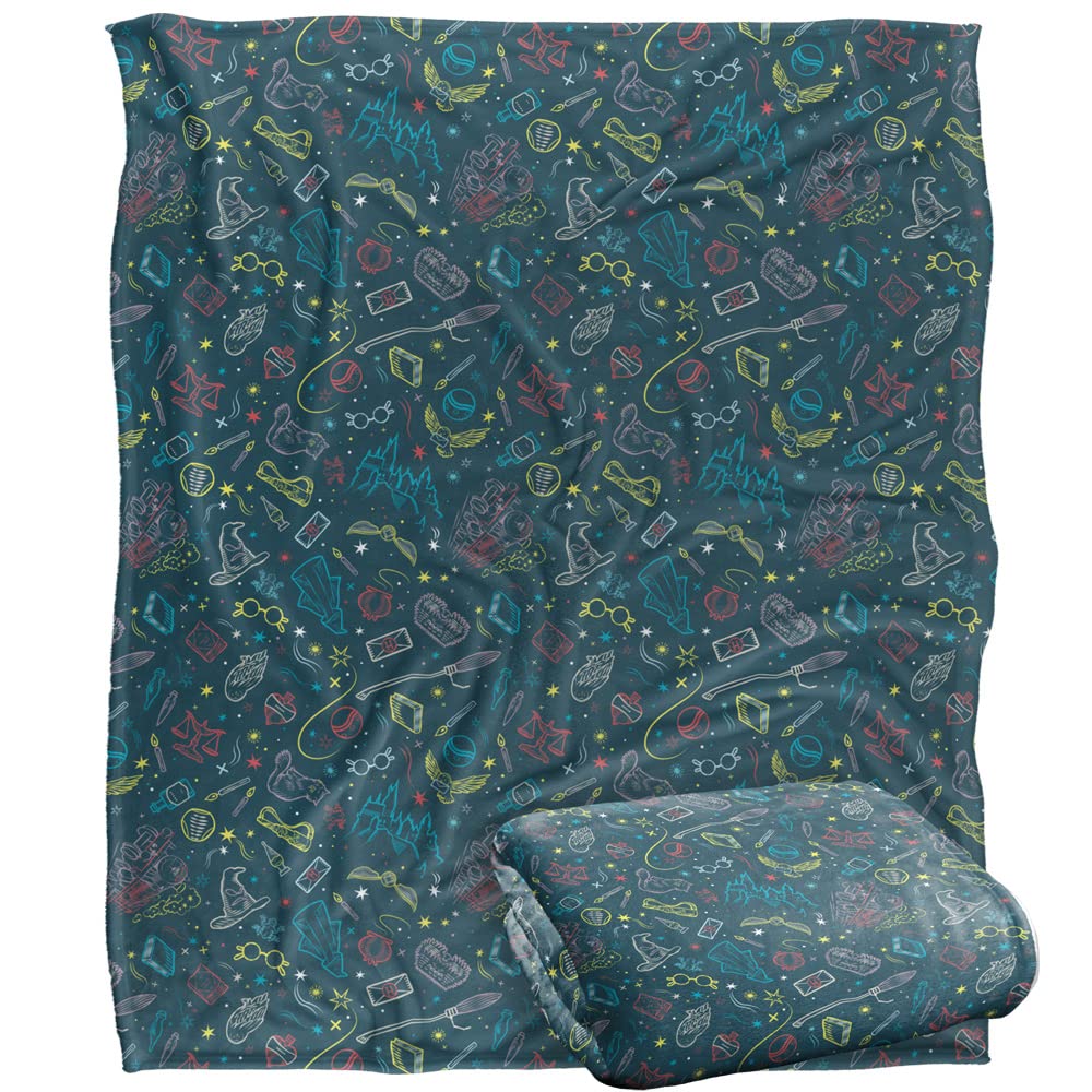 Plaid Harry Potter 152x127 cm jeté de lit imprimé magique ultra doux