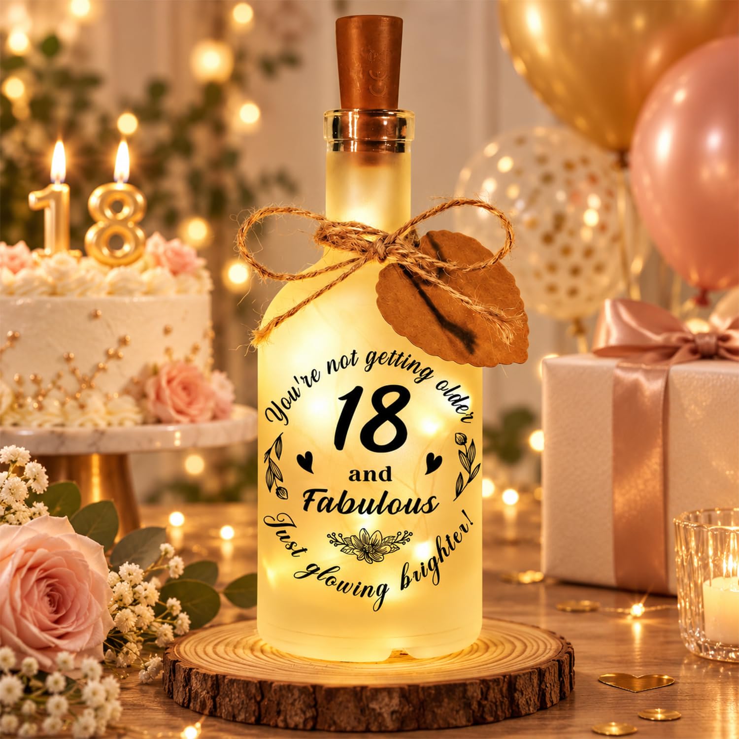 Weyolas 18th Birthday Gifts for Girls, LED Bottle Decorative Light