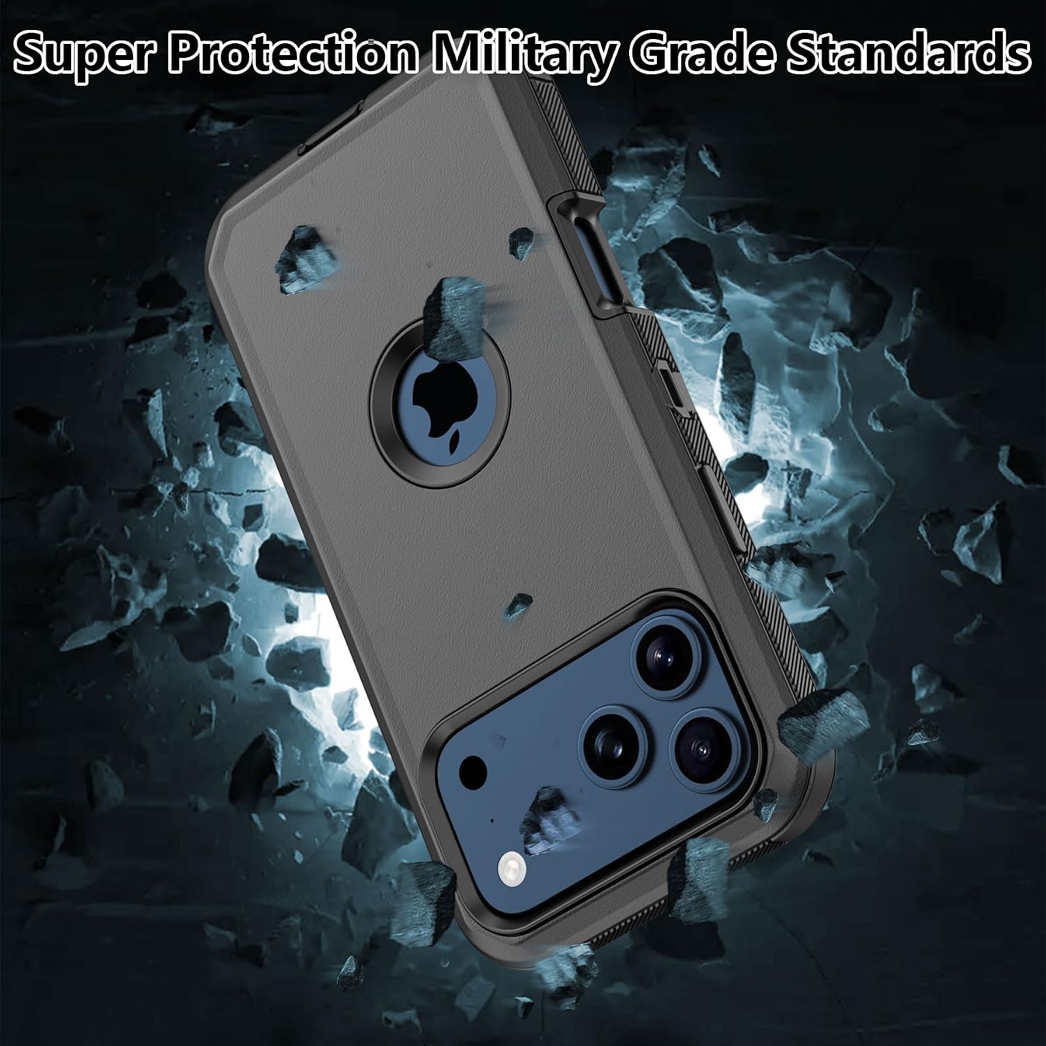 Phone Case for iPhone 17 Pro Case,Heavy Duty Hard Shockproof Armor Protector Case Cover with Belt Clip Holster for Apple iPhone 17 Pro 5G 2025 Phone Case (Black)
