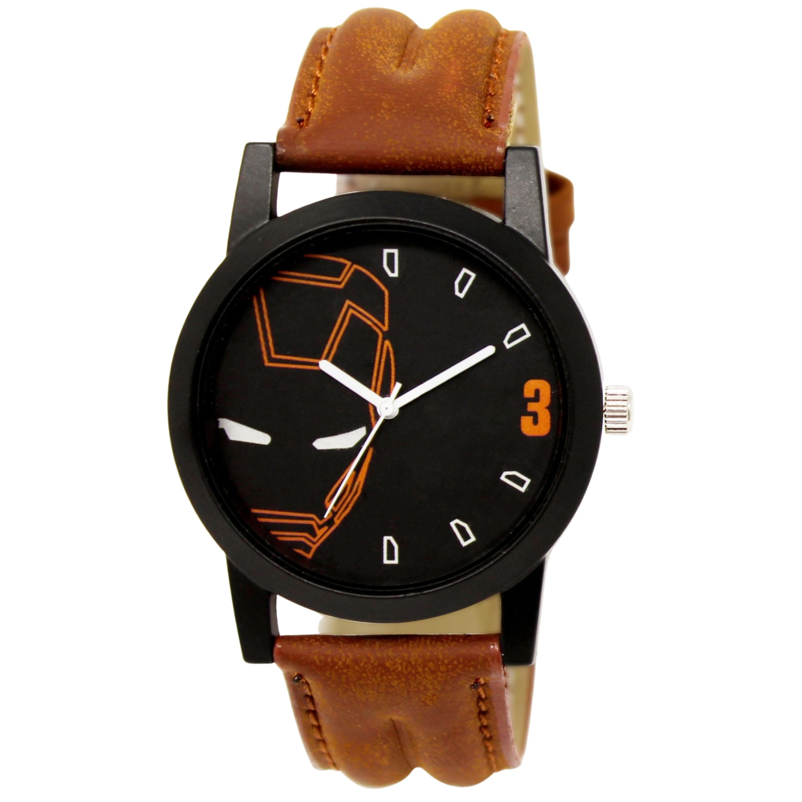 Analog Watch for Men | Stylish Black Dial with Brown Leather Strap | Premium Round Dial Wrist Watch for Men & Boys | Classic Casual Fashion Watch for Office, Party & Daily Wear-image-45