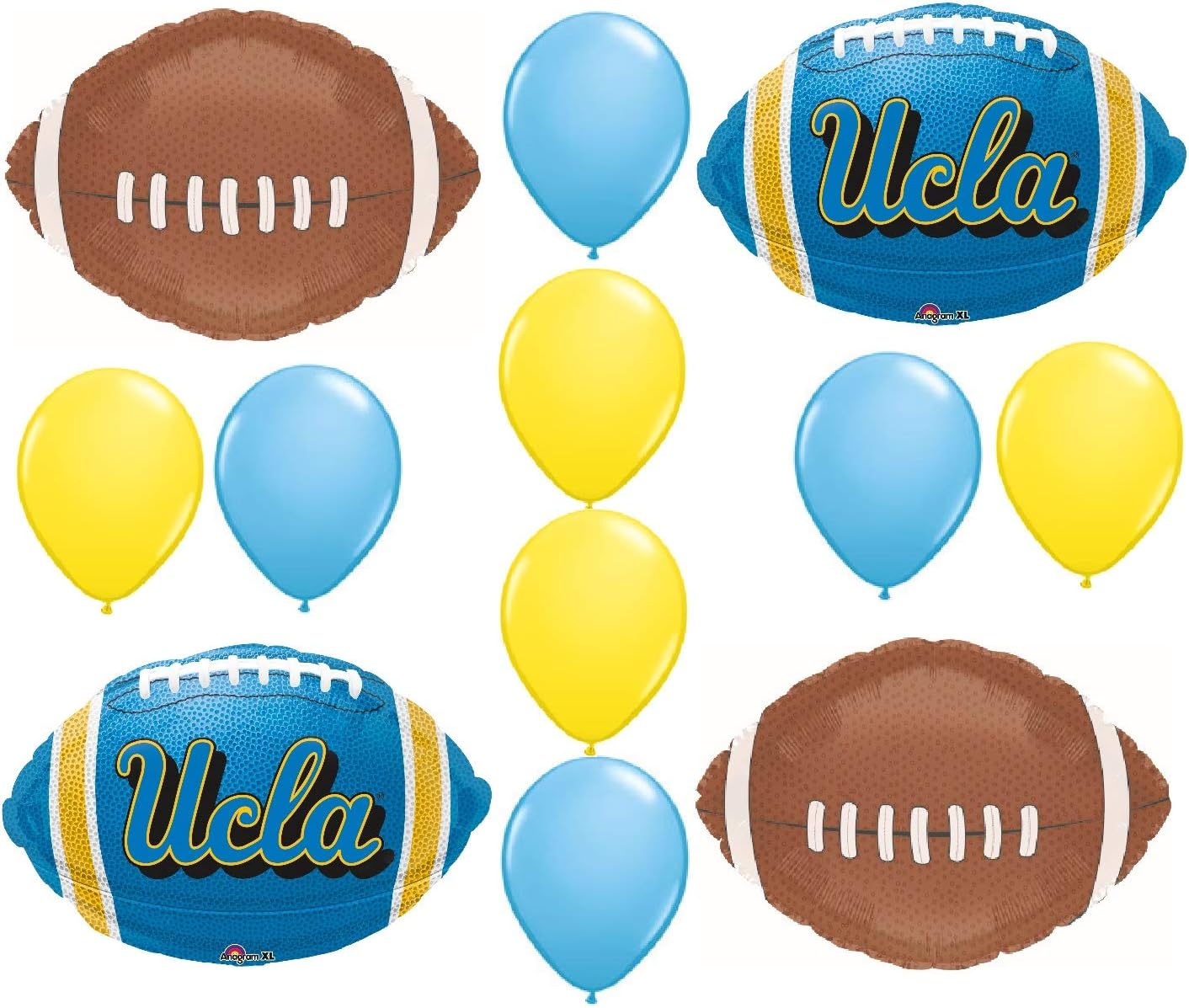 12 pc BALLOON set NEW UCLA football UNIVERSITY party REUNION tailgating COLLEGE ACCEPTANCE graduation GIFT birthday ALUMNI