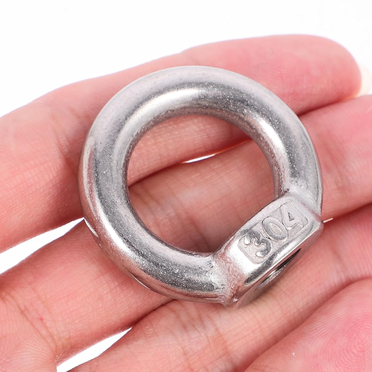 6pcs Stainless Steel Eye Nuts M8 Ring Tie Down Rings Fastener Pack with Easy Installation Suitable for Marine Environments Sturdy and Corrosion Resistant