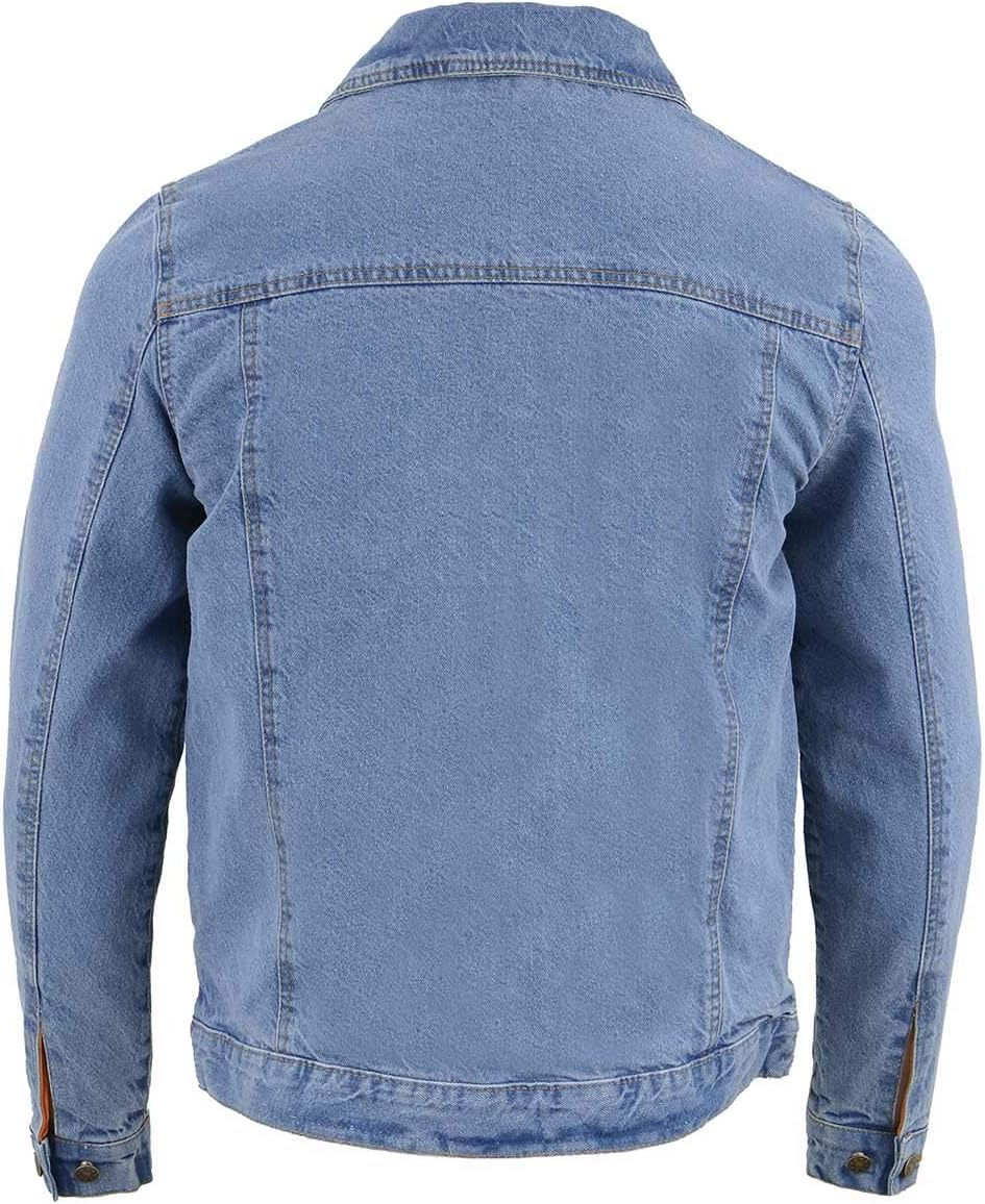 Milwaukee Leather MDM1015 Men's Classic Black Denim Jean Pocket Jacket with Gun Pockets - Black