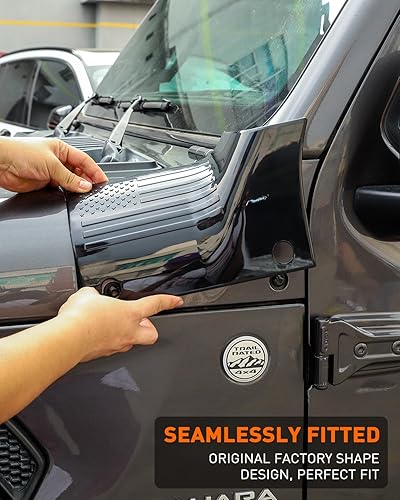Miniatura 18 de Savadicar Cowl Body Armor - Cubiertas exteriores de capó, protectores de esquina para Jeep Wrangler JL JLU 2018-2025 y Jeep Gladiator JT de 2/4