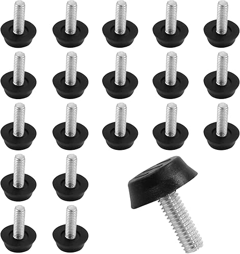 Miniatura 1 de Unlorspy 20 niveladores de muebles ajustables de rosca de 14 de pulgada, niveladores de muebles de acero inoxidable M6 para mesa, silla, patas de