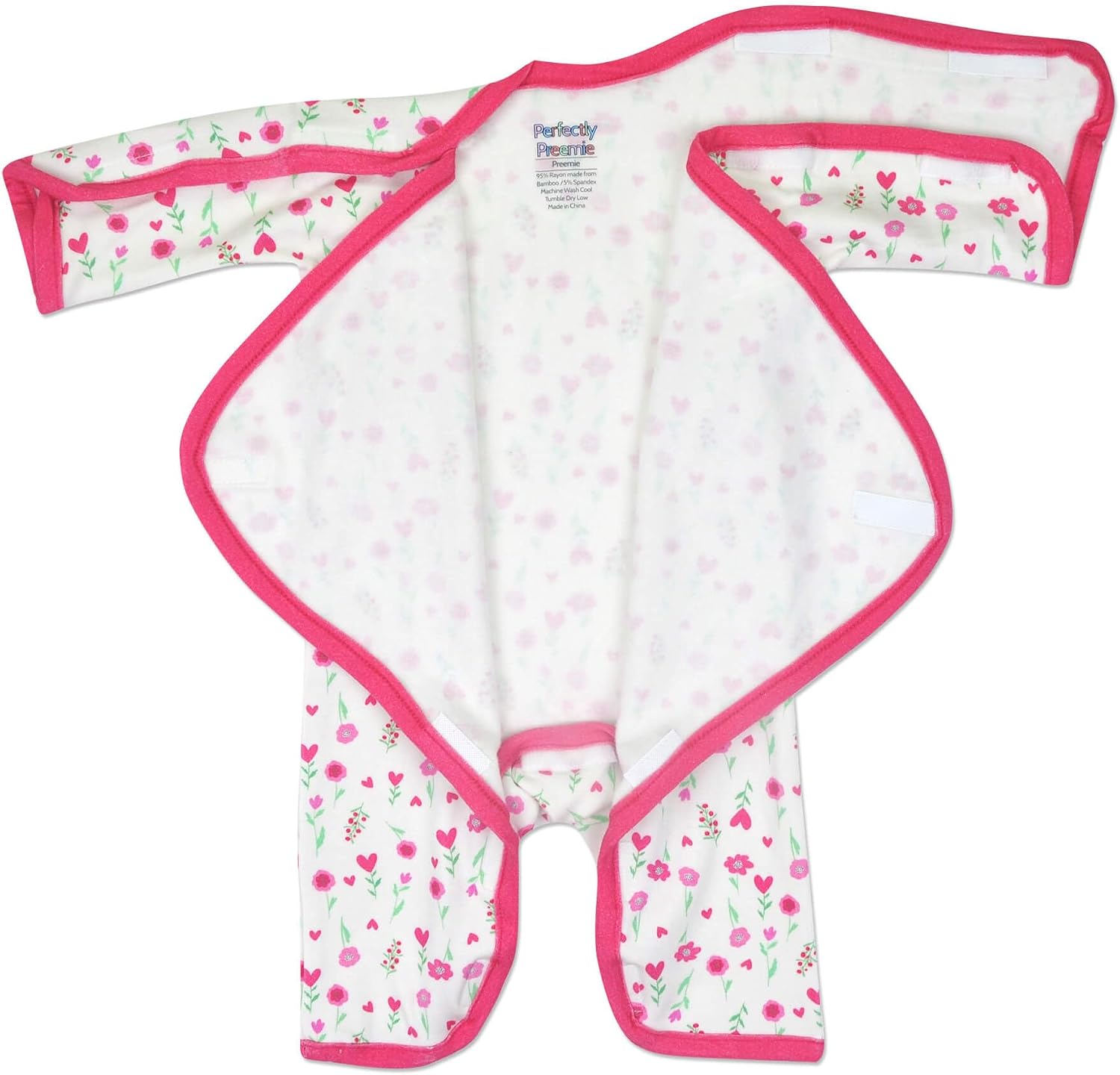 Long-Sleeve Open-Shoulder Ultra Soft NICU Jumpsuit - Preemie (3-6lbs) & Newborn (5-8lbs)