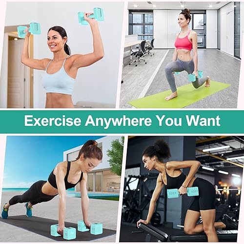 Miniatura 6 de Juego de mancuernas ajustables de 22 libras, juegos de pesas de mano con 5 niveles de 3 libras, 5 libras, 7 libras, 9 libras, 11 libras, mancuernas