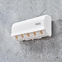 Vista 11 de Dispensador de pasta de dientes montado en la pared, 5 soportes para cepillos de dientes con exprimidor automático de pasta de dientes, soporte