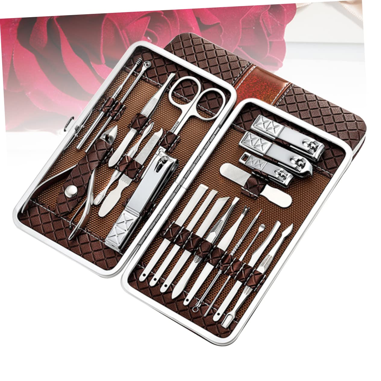 Healvian 21pezzi Kit Tagliaunghie in Set per Manicure Tagliaunghie per Unghie Strumenti Professionali in Acciaio Inox per Tagliare e Modellare le Unghiper Manicure e Pedicure