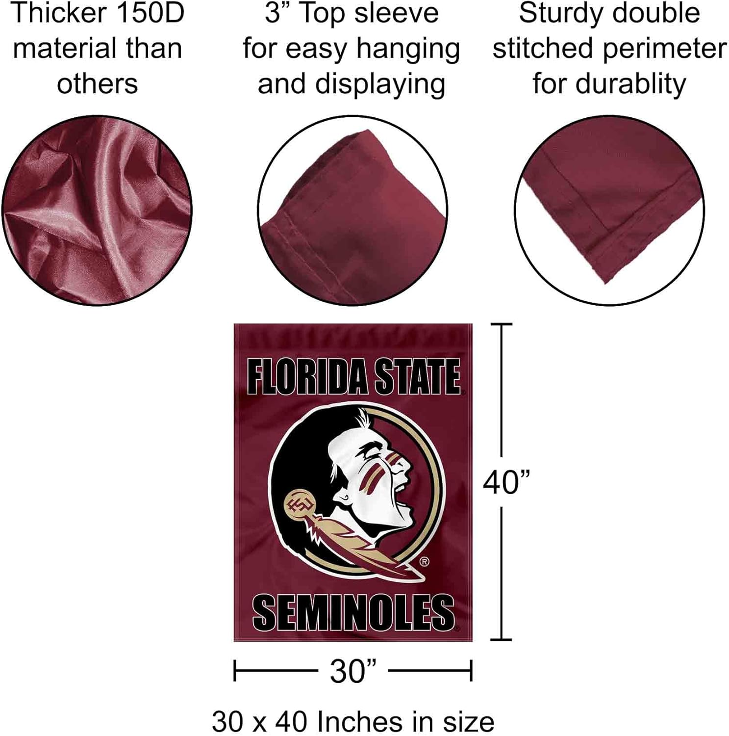 FSU Noles Banner House Flag - Image 2