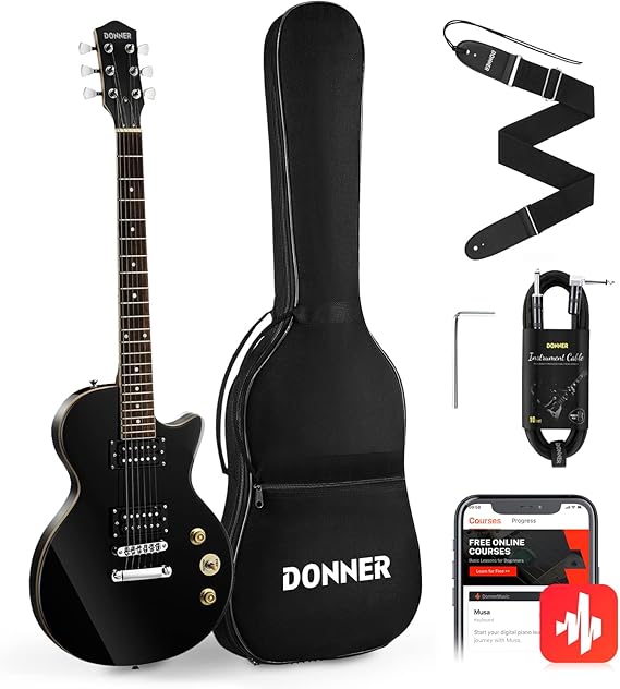 Donner LP Electric Guitar Kit Full Size Guitar Starter Set 39 Inch