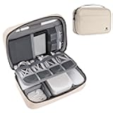 pack all Electronic Organizer Plus, Larger Capcity Cable Organizer Bag, Shockproof Carrying Case, Portable Cord Travel Organizer Storage Bag for Cables, Chargers, Phones, USB, SD Cards(Beige)