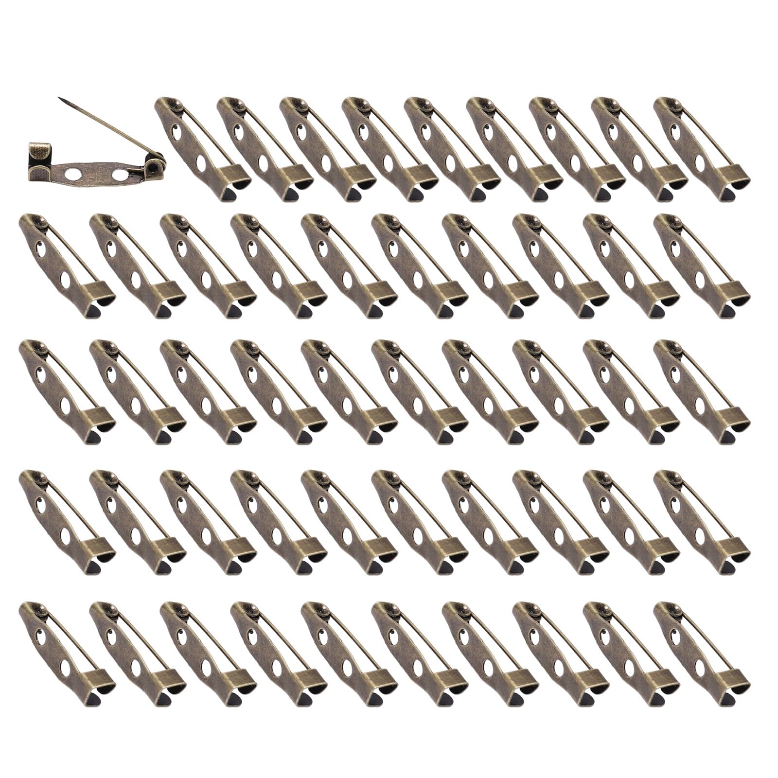 NEWFT Of 50 Brooch Pins with Optional Size Pins Secure Back Clasp for Brooches and Jewelry Project