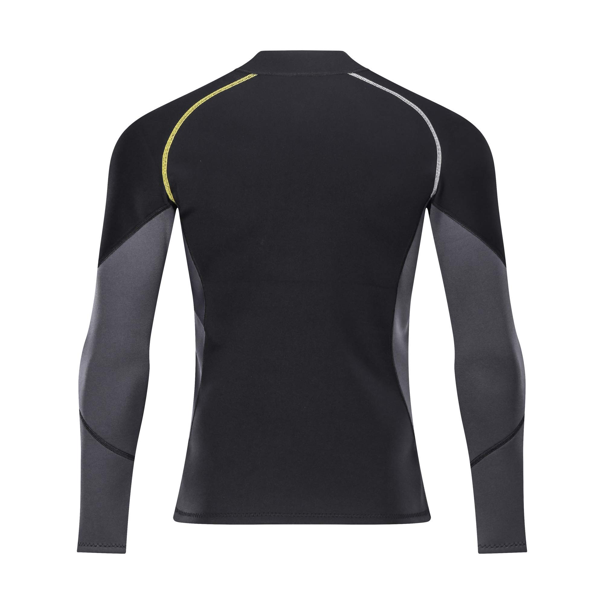 Wetsuit Top Men's 1.5mm Neoprene Wetsuits Jacket,Front Zipper Long Sleeves Diving Suit for Swimming,Snorkeling,Scuba Diving,Surfing (1.5mm-Black - Image 3