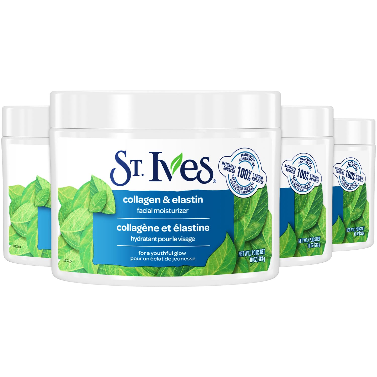 St. Ives Face Lotion 4-Pack, Collagen & Elastin Moisturizer, 10 Oz Ea | Anti-Aging Facial Cream with Safflower Seed Oil, Fast-Absorbing and Non-Greasy for Day or Night Use