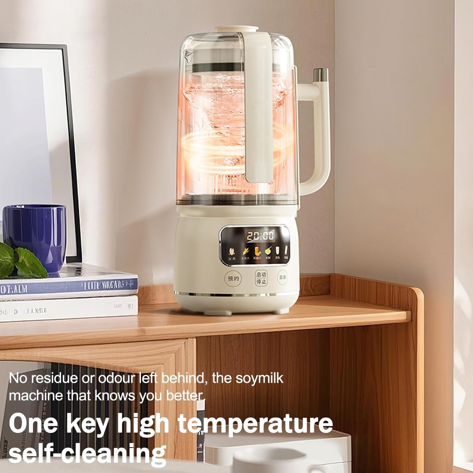 Maszyna do Mleka Sojowego i Orzechowego 1,5L – 6 w 1 Automatyczna Maszyna do Mleka Migdałowego, Owsianego i Sojowego z 12 Ostrzami, Timer 12h, Podgrzewanie 4h, Samoczyszcząca, LED – Dom i Rodzina