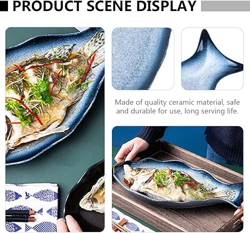 Miniatura 5 de Cabilock 12 platos de cerámica para utensilios de cocina, bandeja ovalada, plato gratinado de cerámica, plato de porcelana, bandejas para