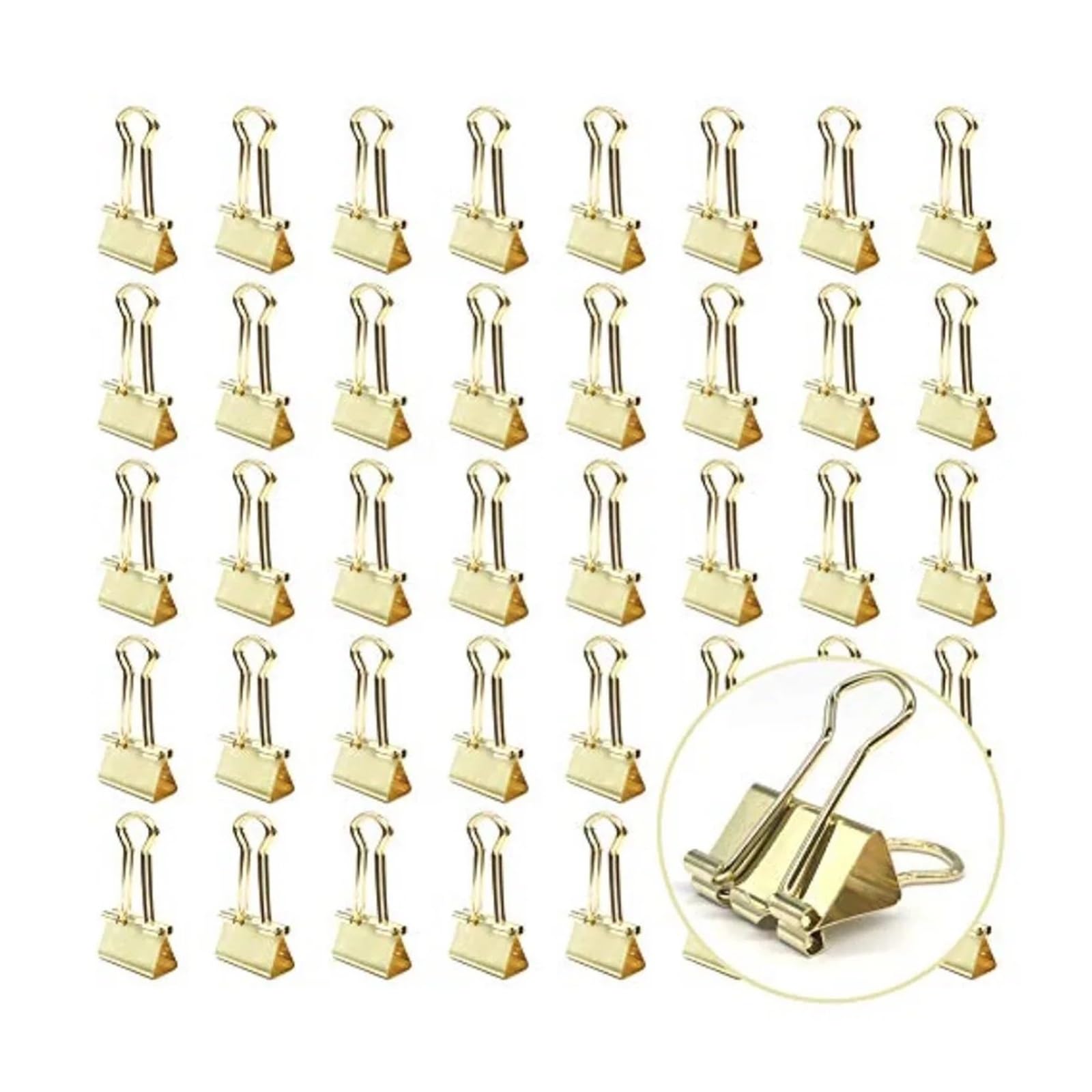 Foldback Klammern 100 Stück goldfarbene Büroklammern | Kleine, 3/4 Zoll breite Clips for Büro- und Schulbedarf