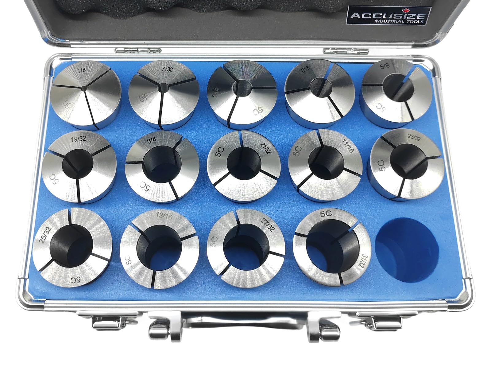 Accusize 5C Precision Round Collets Hardened & Ground, 3-25mm, 14-Pc Set — Amazon image 2