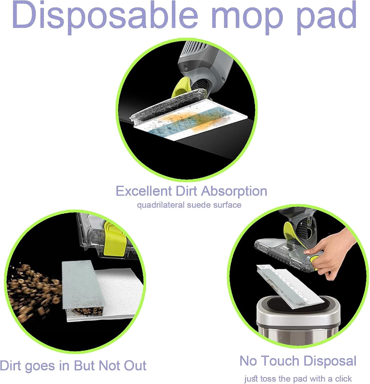 Disposable Replacement Mop Pads for Shark Vacmop, 10-PCS Refills Compatible with VM200, VM200C, VM251, VM252, VM250, VM190, VC205, QM250 for All Hard Floors