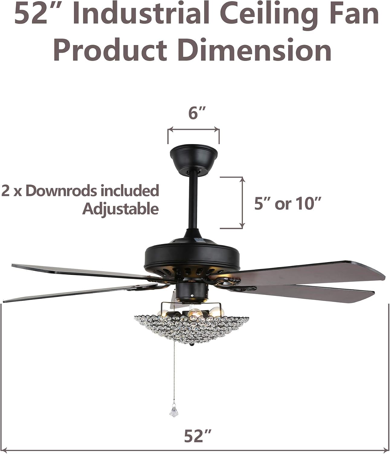 Discount 90% 52 Modern Crystal Ceiling Fan Light with Remote Control & Pull Chain, Contemporary Black Chandelier Pendant Ceiling Fan Light Reversible Motor & Reversible Blades - Black Discount 52 Modern Crystal Ceiling Fan Light with Remote Control & Pull Chain, Contemporary Black Chandelier Pendant Ceiling Fan Light Reversible Motor & Reversible Blades - Black