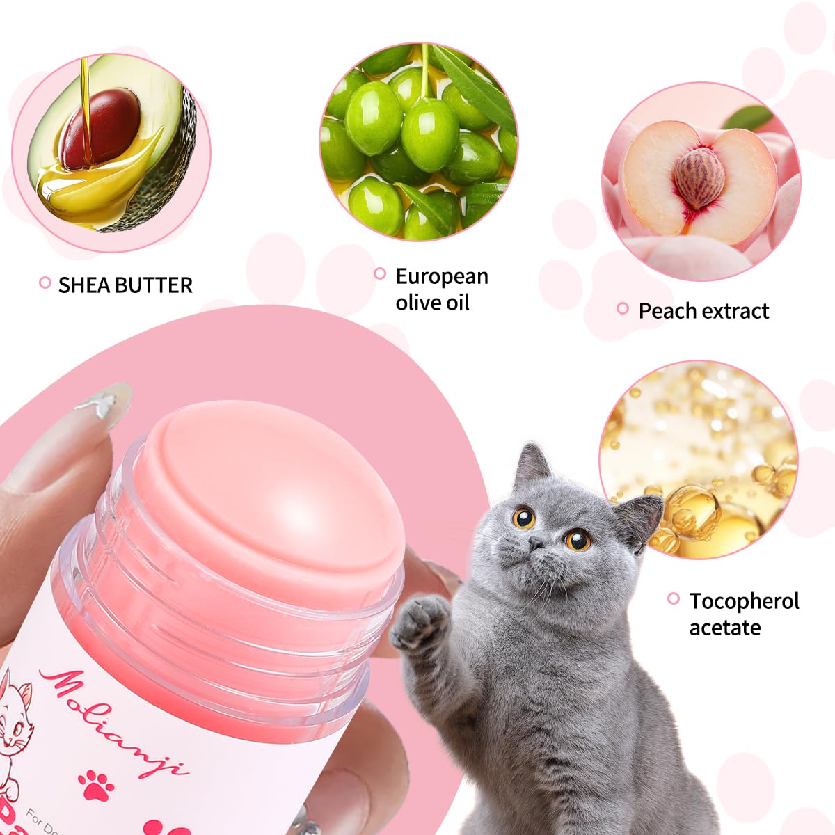 Dog Paw&Nose Balm Lick Safe1.4oz(40g),All-Natural Ingredients Pets Paw Wax,Healing Moisturizer with Coconut Oil&Honey,for Dry Cracked Dog & Cat Paws,Nose & Elbows, Horse Hoof, Joint Care - image 5