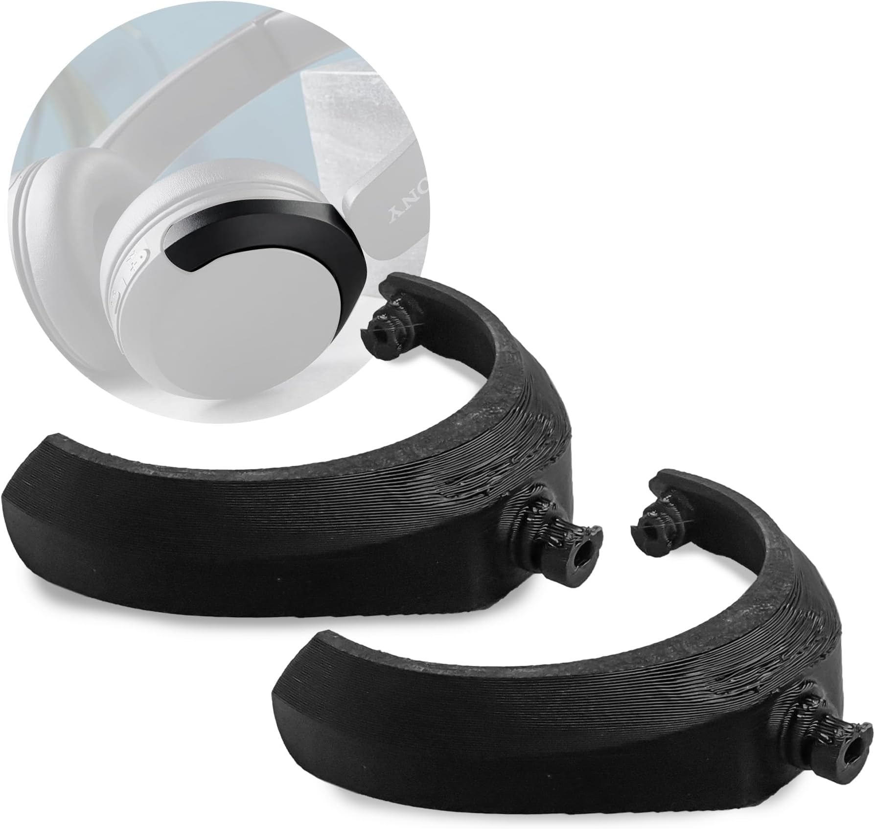 SplashNColor Replacement Swivel Hinge Shell Holder Part Compatible with Sony WH-CH520 Headphones – Durable ABS Material Black Color