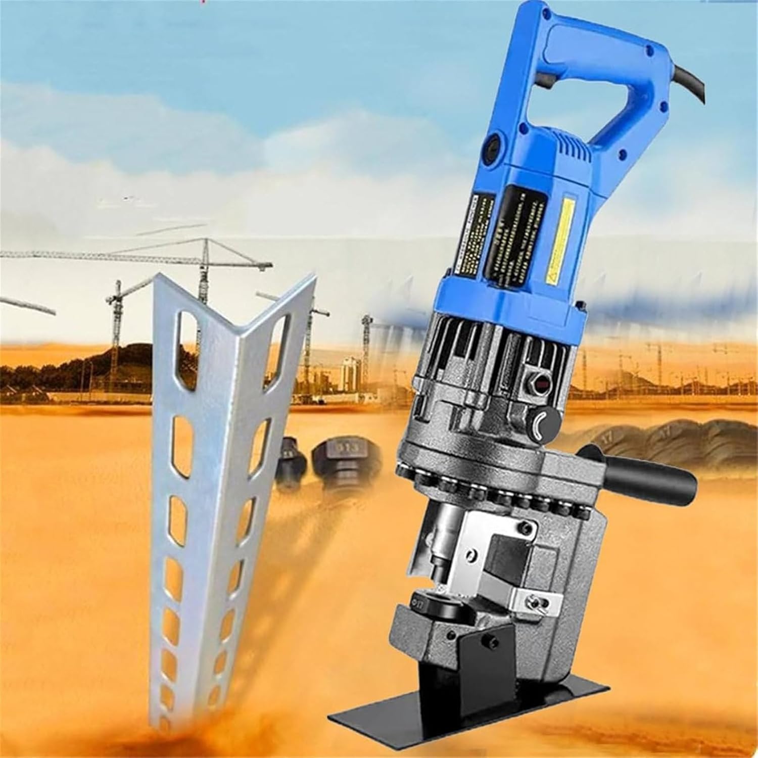 Angle Steel Punching Tool, 1800w Hydraulic Hole Punch Electric Hydraulic Hole Punching Tool, 2-3s Hole Digger Equipped with Complete Standard Molds,Channelsteel
