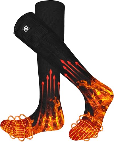 Calcetines calefactables, calcetines eléctricos recargables para hombres y mujeres, batería de 7.4 V, calentadores de pies de invierno para caza,