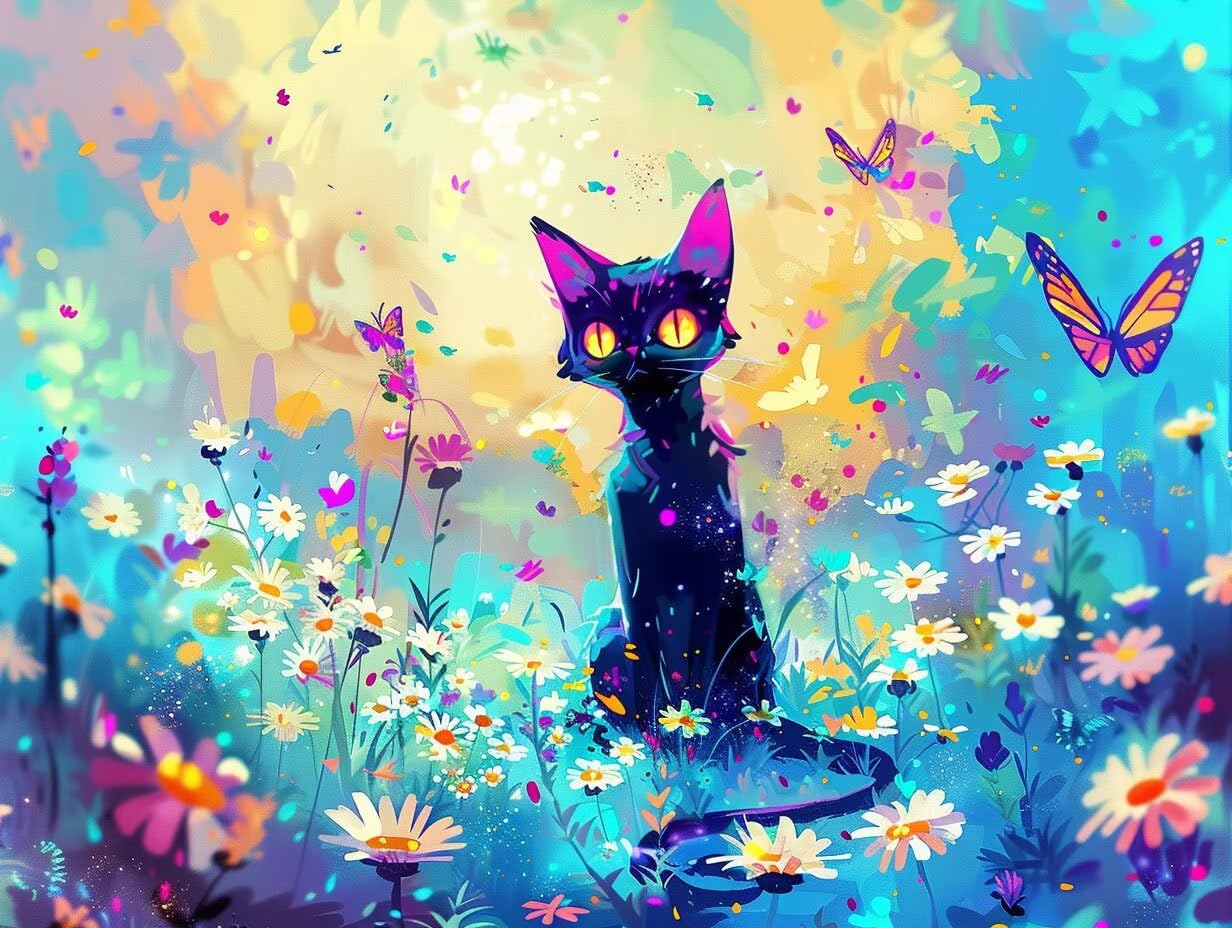 Kit Diamond Painting chat idée cadeau anniversaire 80x110cm - 8