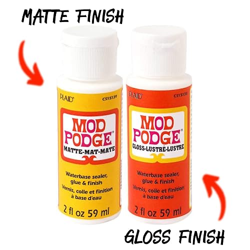 Miniatura 4 de Krafty Kit Mod Podge Bundle: 2oz Gloss and 2oz Matte Water Based Glue, Sellador & Finish
