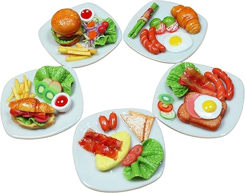 Mezcla de 5 alimentos surtidos para casa de muñecas en miniatura, accesorios para casa de muñecas para coleccionables