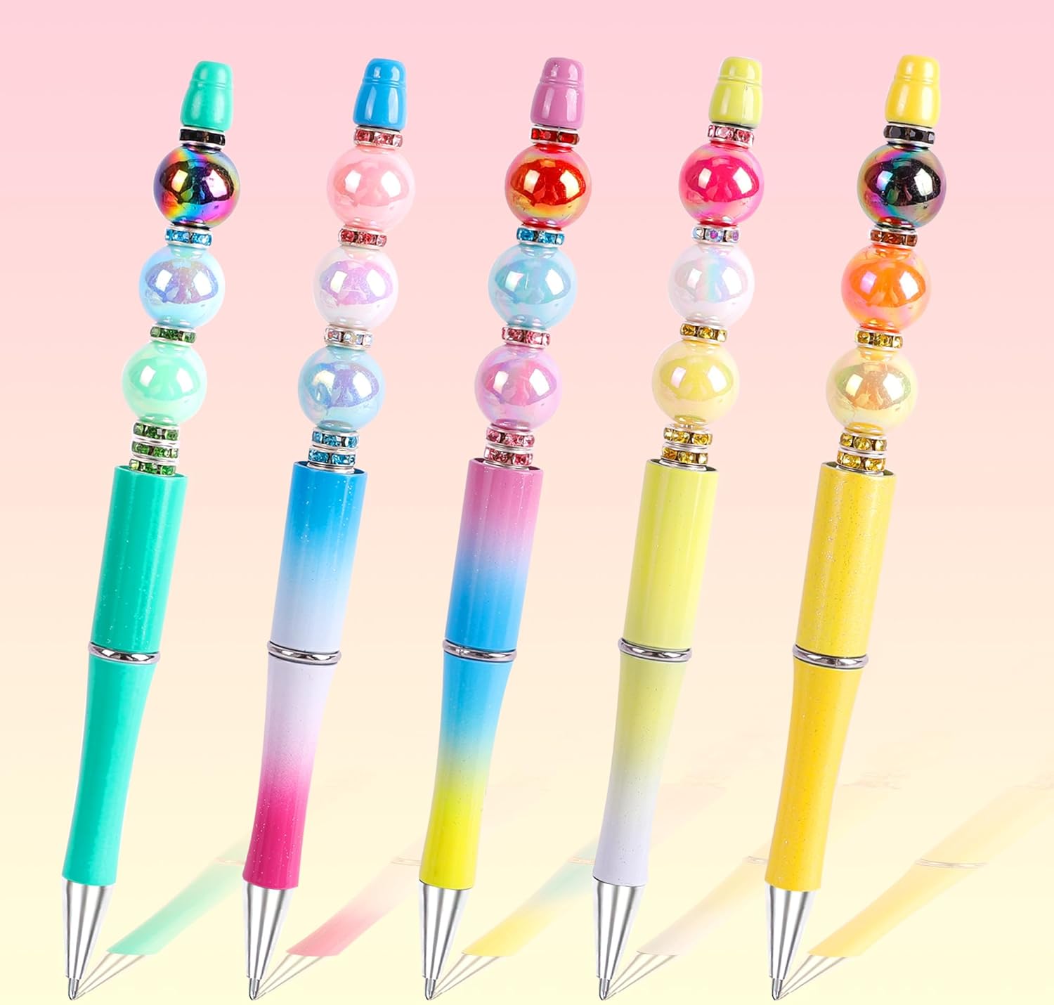 250 Pcs Beads for Pens - Focal Beads for Beadable Pens, Acrylic Bead for Beaded Pen, Spacer Bead Keychains Bracelets Crafts - Image 3