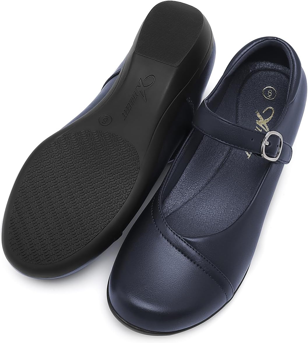 Athlefit Women's Mary Jane Round Toe Flats - Image 4