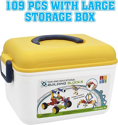 Miniatura 7 de Juguetes de construcción, 109 piezas de juguetes STEM para niños de 3 a 12 años, regalos de Navidad y cumpleaños para niños, bloques de construcción