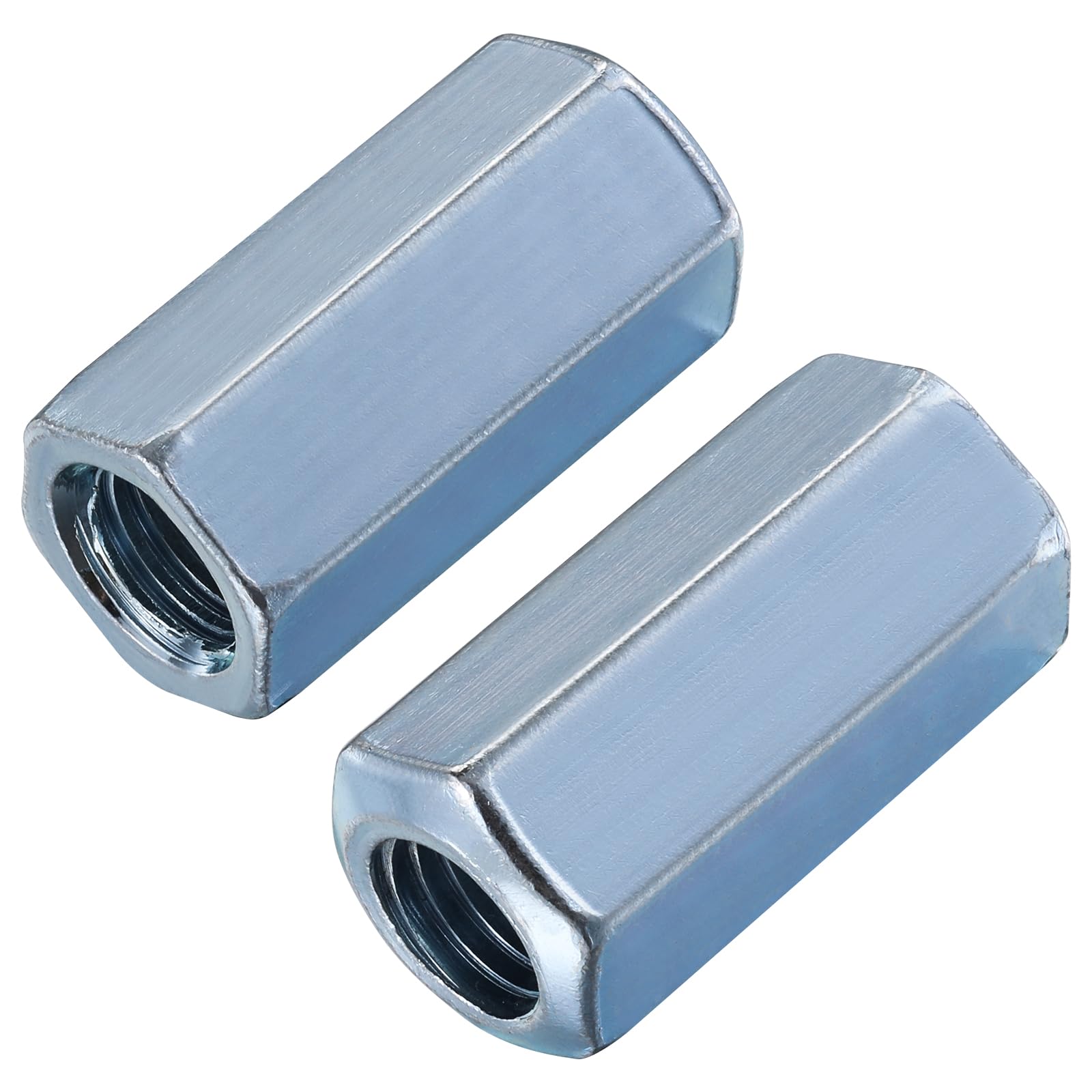 Wensilon(10 pcs) 5/8"-11 Coupling Nuts zinc, Extended Hexagon Plated Steel Rod Coupling Nuts