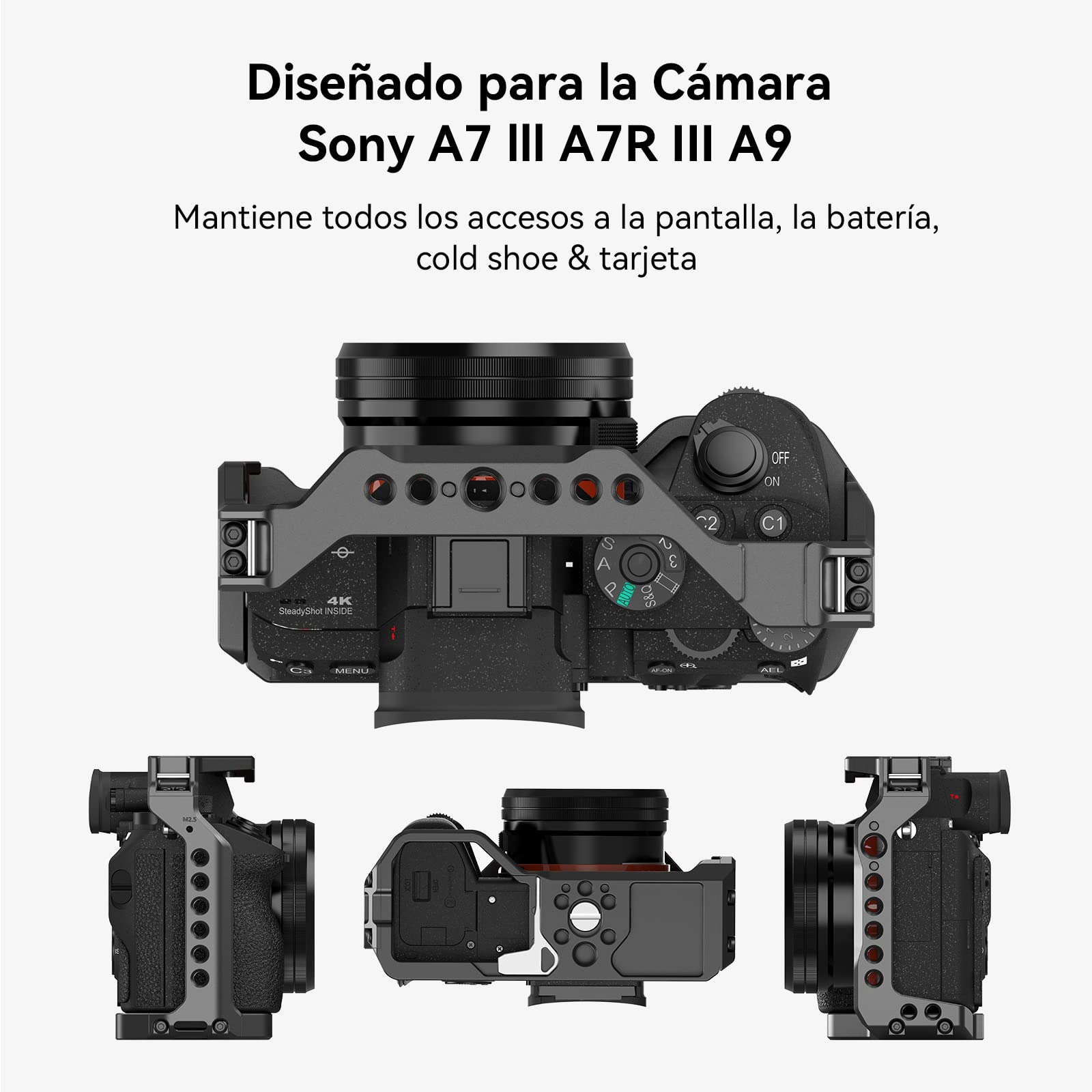 SMALLRIG A7III - Jaula Ligera para Sony A7 III A7R III A9-2918