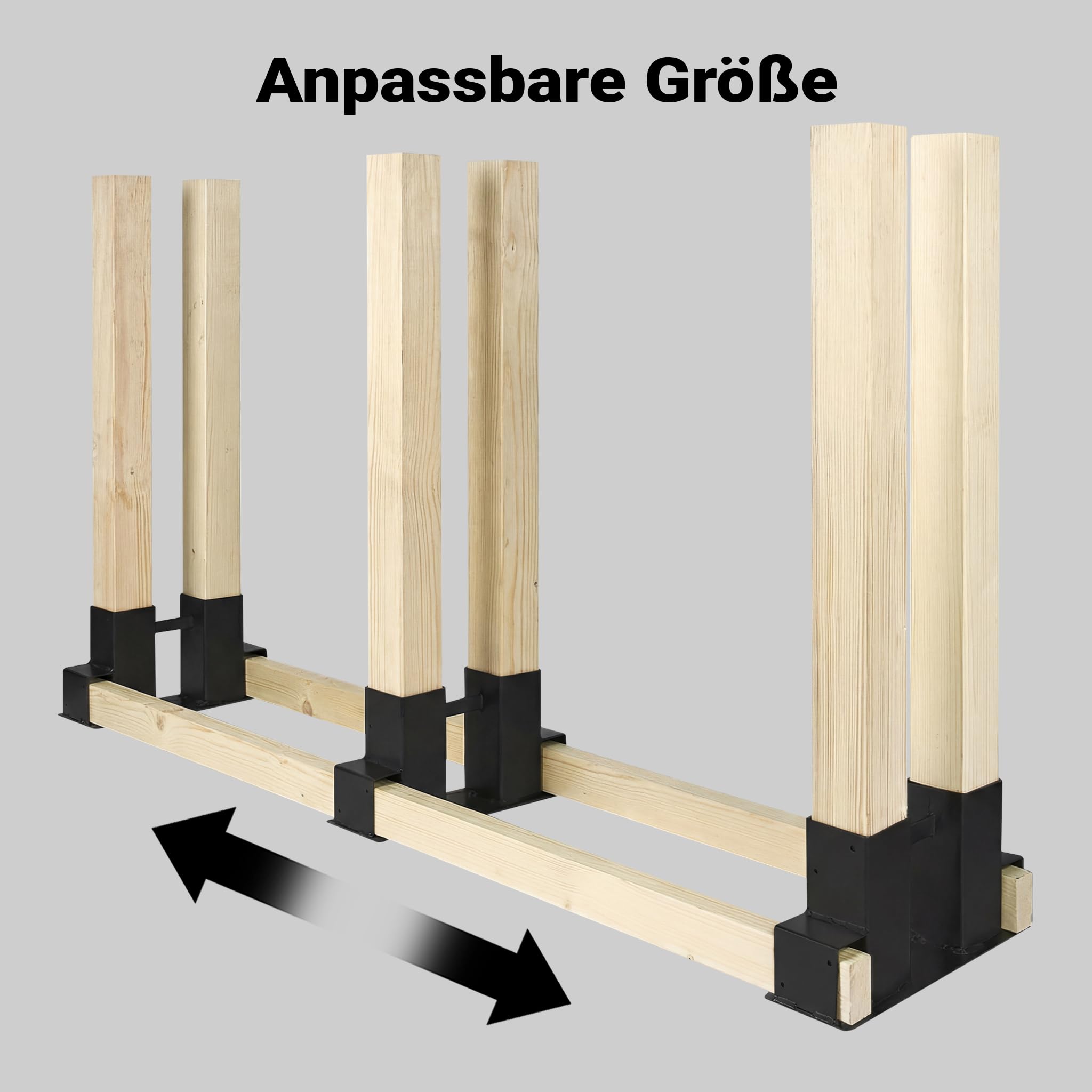 Wiltec Holzstapelhilfe für Kaminholz im 2er Set, 335 x 85 x 130 mm, Brennholz Stapelhilfe Gestell für Feuerholz und Brennholz, Holzhalter