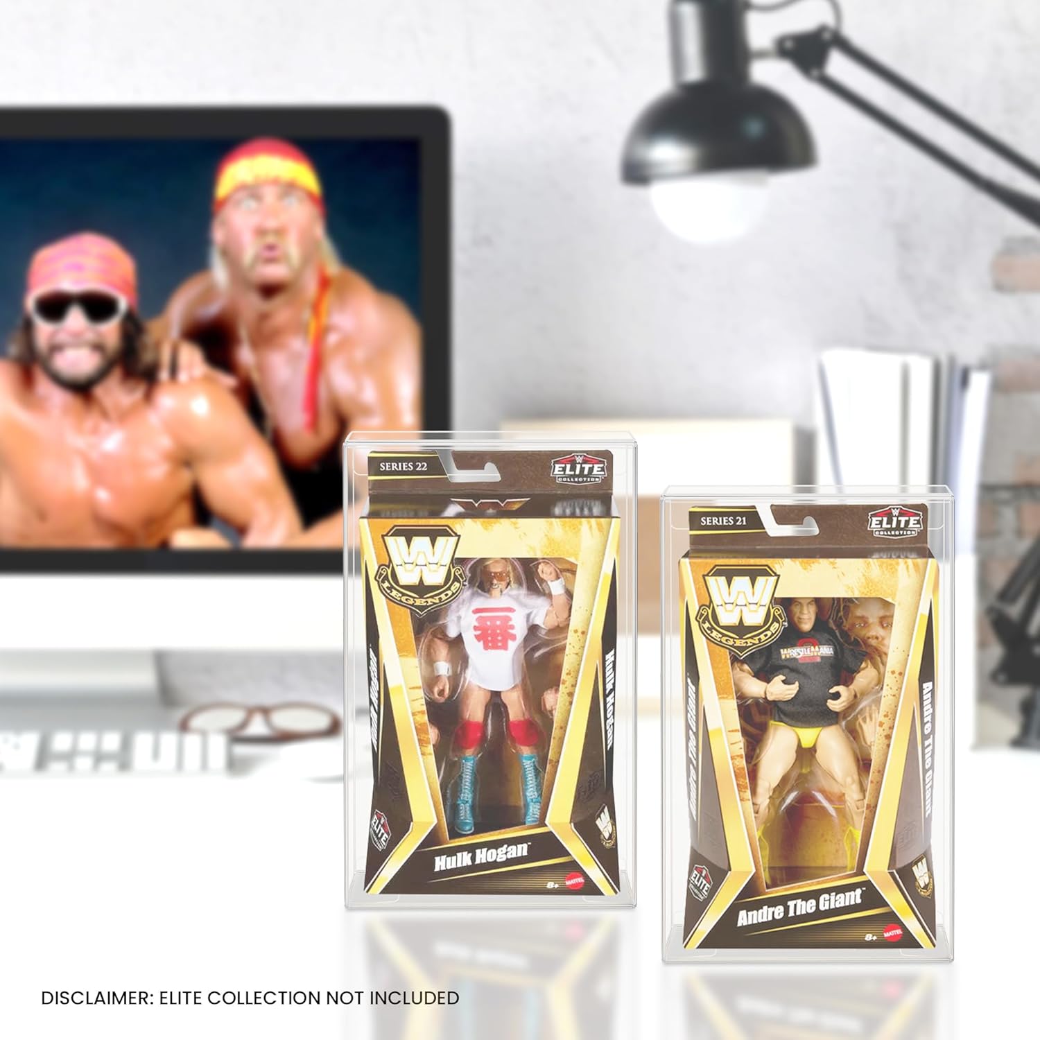EVORETRO PET Display Case Protector for Mattel WWE Legends Series 22 Action Figure Box - 0.40mm Thick Plastic Cases, Clear Acid-Free Display Boxes for Collectible Storage, Dustproof (10 Pack)