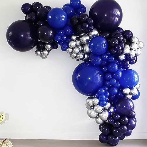 Miniatura 4 de MOMOHOO Globos de color azul real de diferentes tamaños 154 globos de graduación de 5101218 pulgadas, globos de látex de revelación de género para